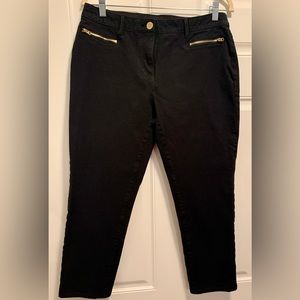 CHICO'S Size 1.5 Womens Black So Slimming Pants US 10 Zipper Pockets EUC.